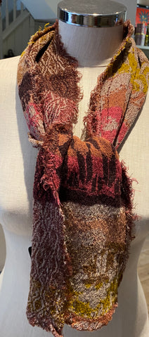 Japanese Pure Cotton Scarf in Pink Multi