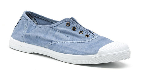 Eco Canvas Sneaker in  Blue and Sand
