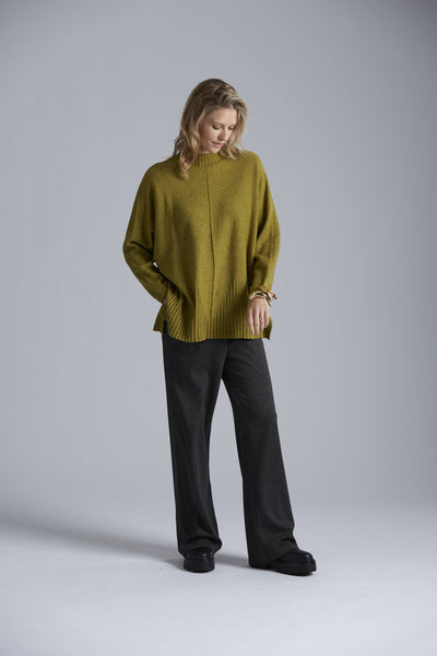 Jumper with Stand Up Collar in Denim