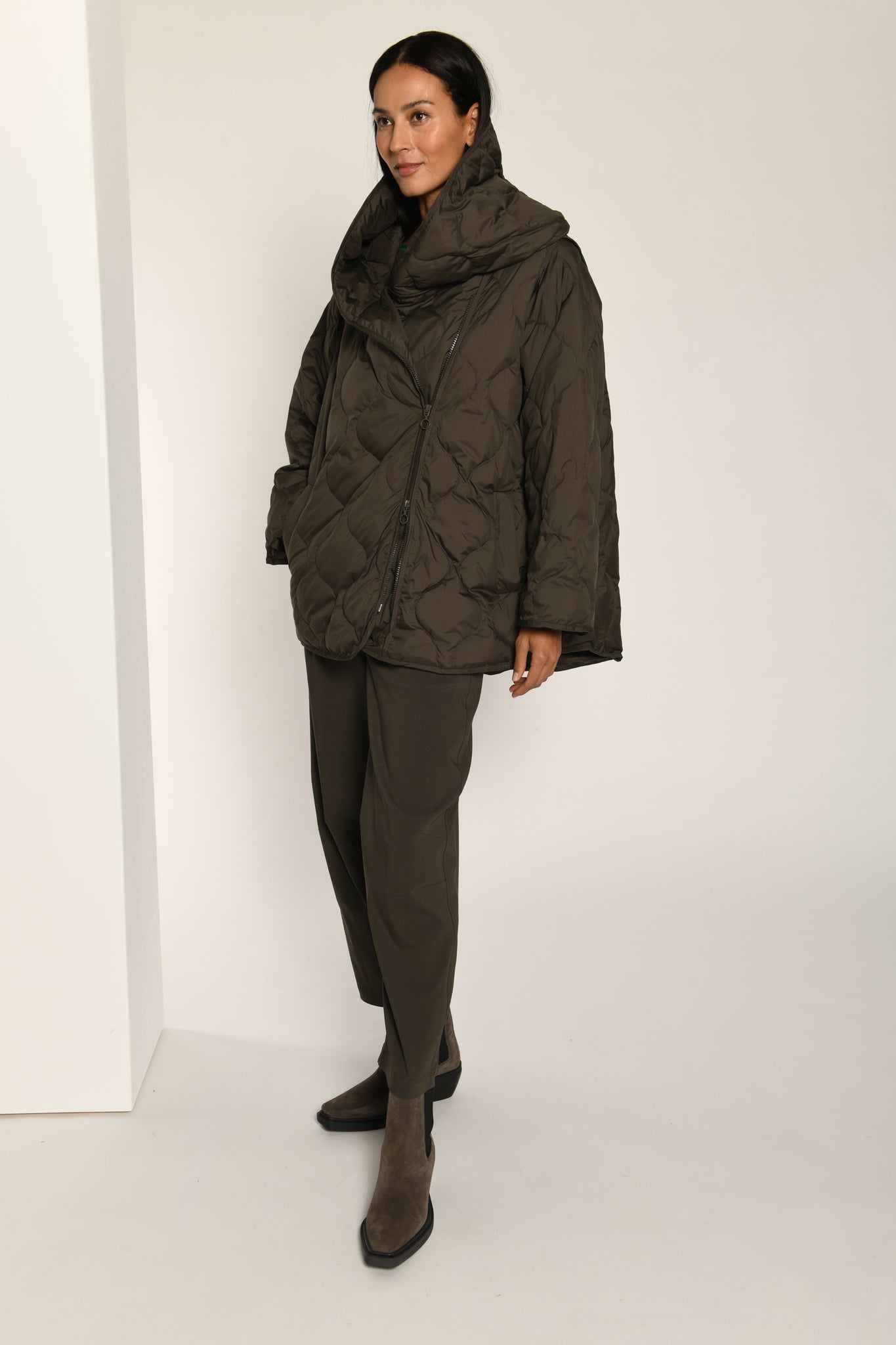 Padded Jacket in Dark Olive
