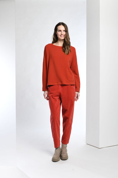 Boxy Sweater in Deep Red