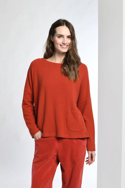 Boxy Sweater in Deep Red