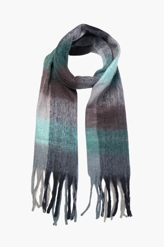 Teal Large Colour Block Scarf
