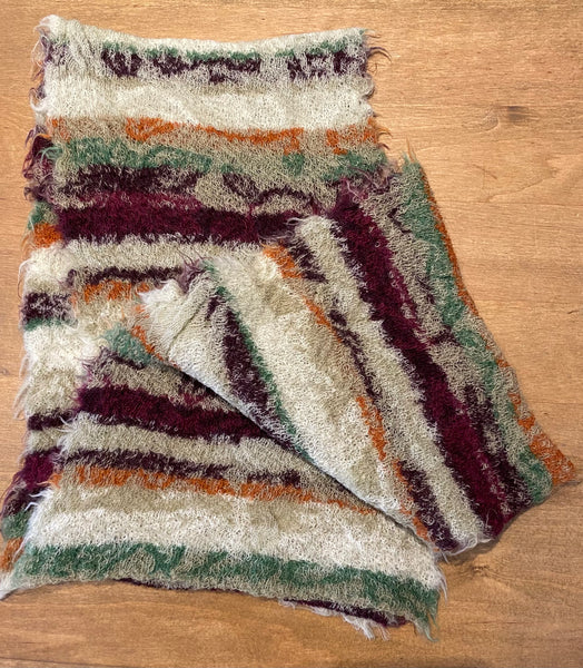 Japanese Pure Merino Wool Scarf in Beige Multi