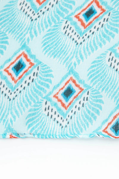 Retro Fan Print with Zig Zag Border in 3 Colourways