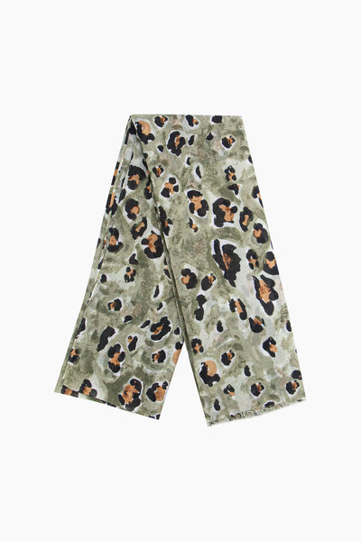 Raya Lightweight Scarf in Neutral Leopard and Khaki Leopard