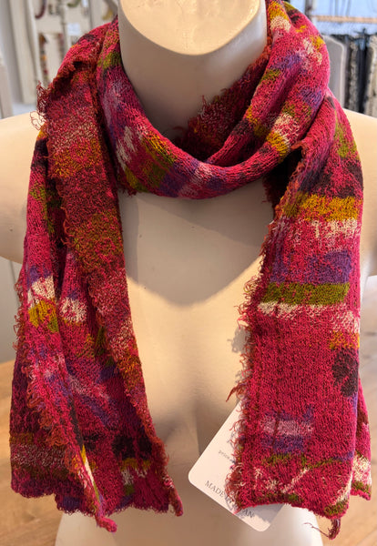 Japanese Pure Cotton Scarf in Pink Multi