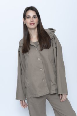 Gabardine Trench Jacket in Fango