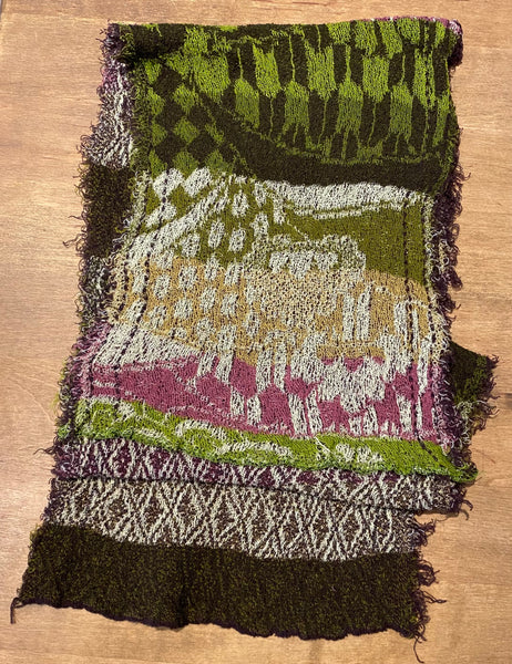 Japanese Pure Cotton Scarf in Green Multi