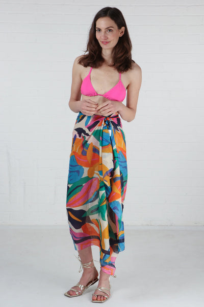 Bold Cotton Tropical Leaf Print in 2 Colourways