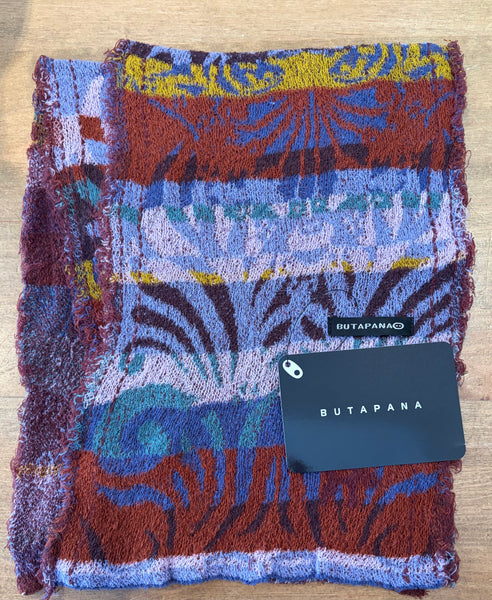 Japanese Pure Cotton Scarf in Navy Multi