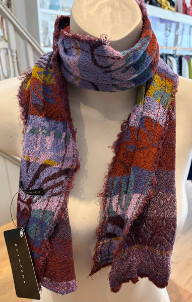 Japanese Pure Cotton Scarf in Navy Multi