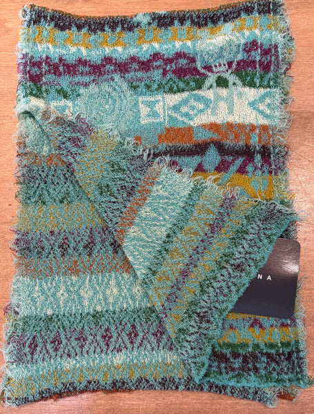 Japanese Pure Cotton Scarf in Blue Multi
