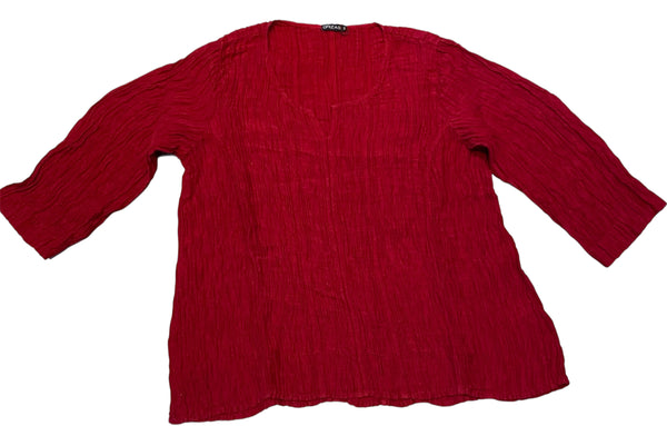 Top in Cherry Red and Silver/Black