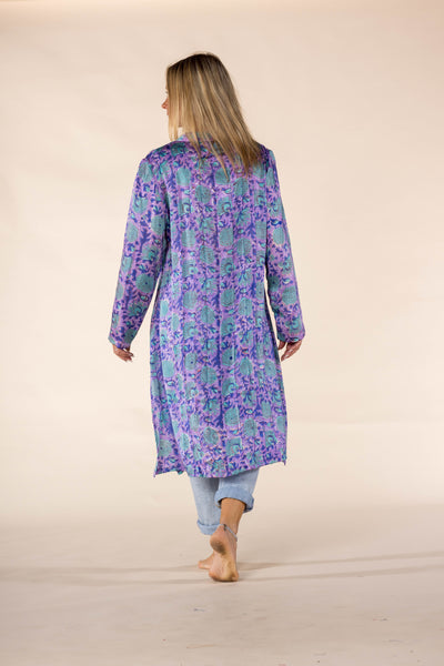Panel Tunic in Mauve and Turquoise