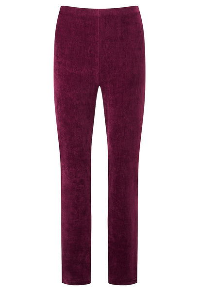 Cari Trousers in Solid Dye Velvet Plum