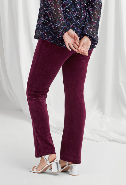 Cari Trousers in Solid Dye Velvet Plum