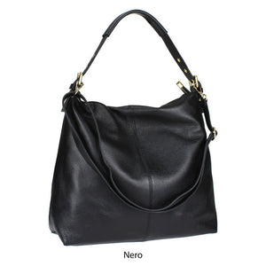 Leather Shoulder Bag in Black