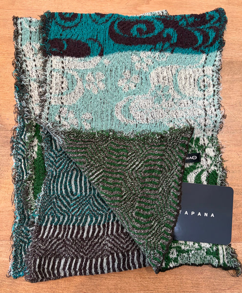 Japanese Pure Cotton Scarf in Turquoise Multi