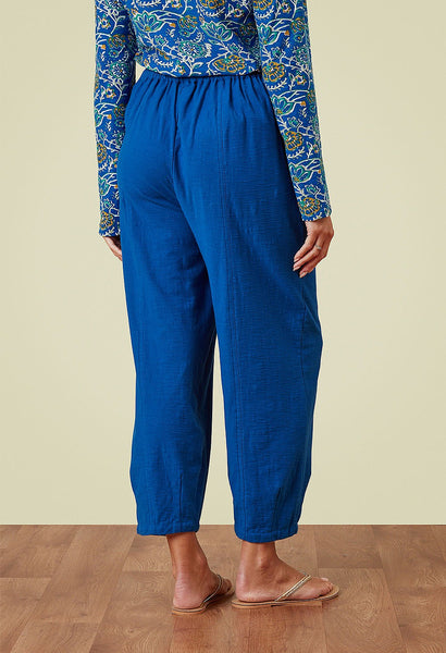 Milly Slub Trousers in Ocean Blue