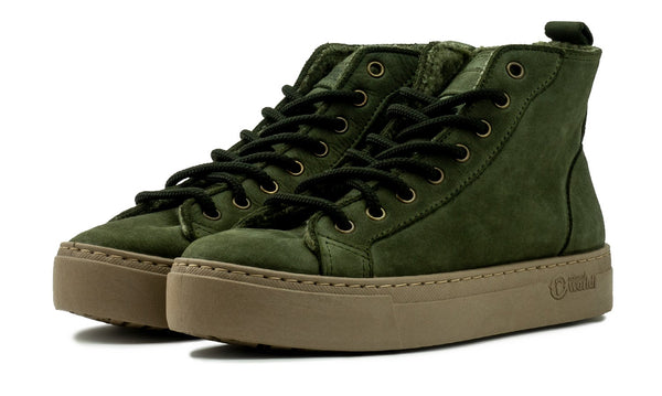 Lace Up Nubuck Shoe Forest Green
