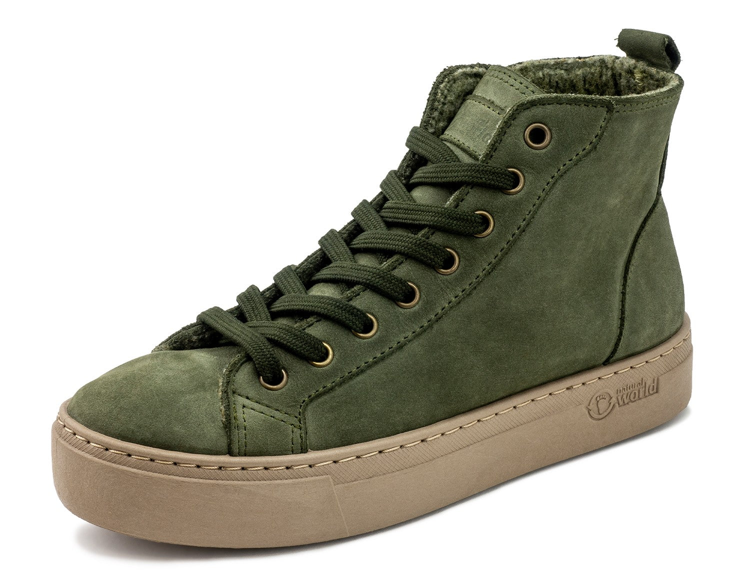 Lace Up Nubuck Shoe Forest Green