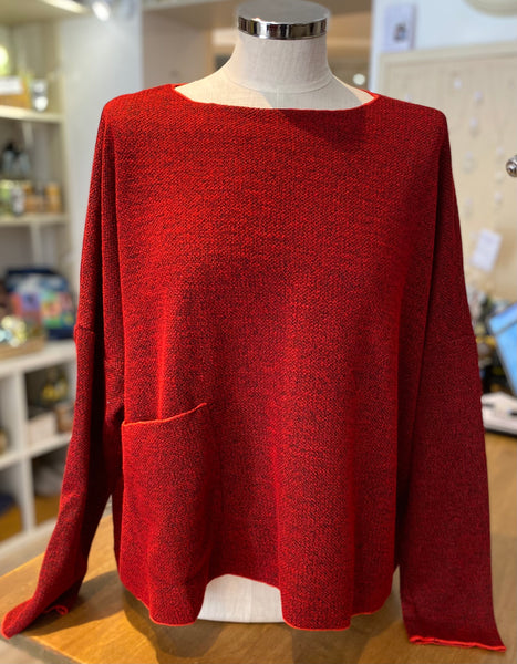 One Size Pocket Pullover in Marled Mustard Seed and Roulette