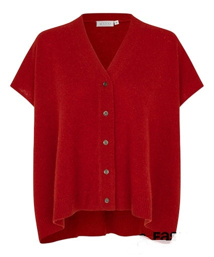 MaLucanne Oversized Gilet in Red Dahlia