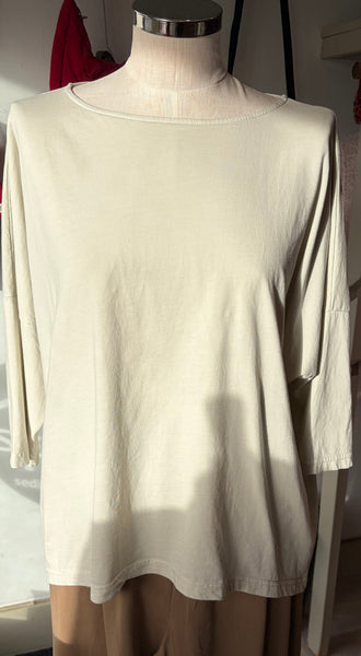 Agosto T Shirt in Chalk and Blue