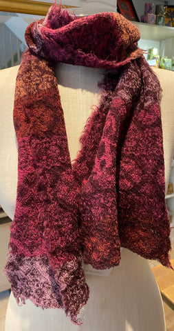 Japanese Pure Merino Wool Scarf in Wine
