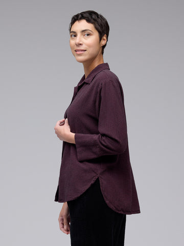 Crop Easy Shirt in Tandori Mini-Check
