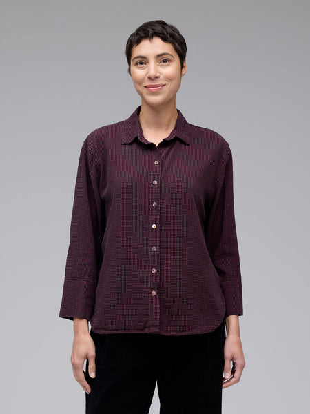 Crop Easy Shirt in Tandori Mini-Check