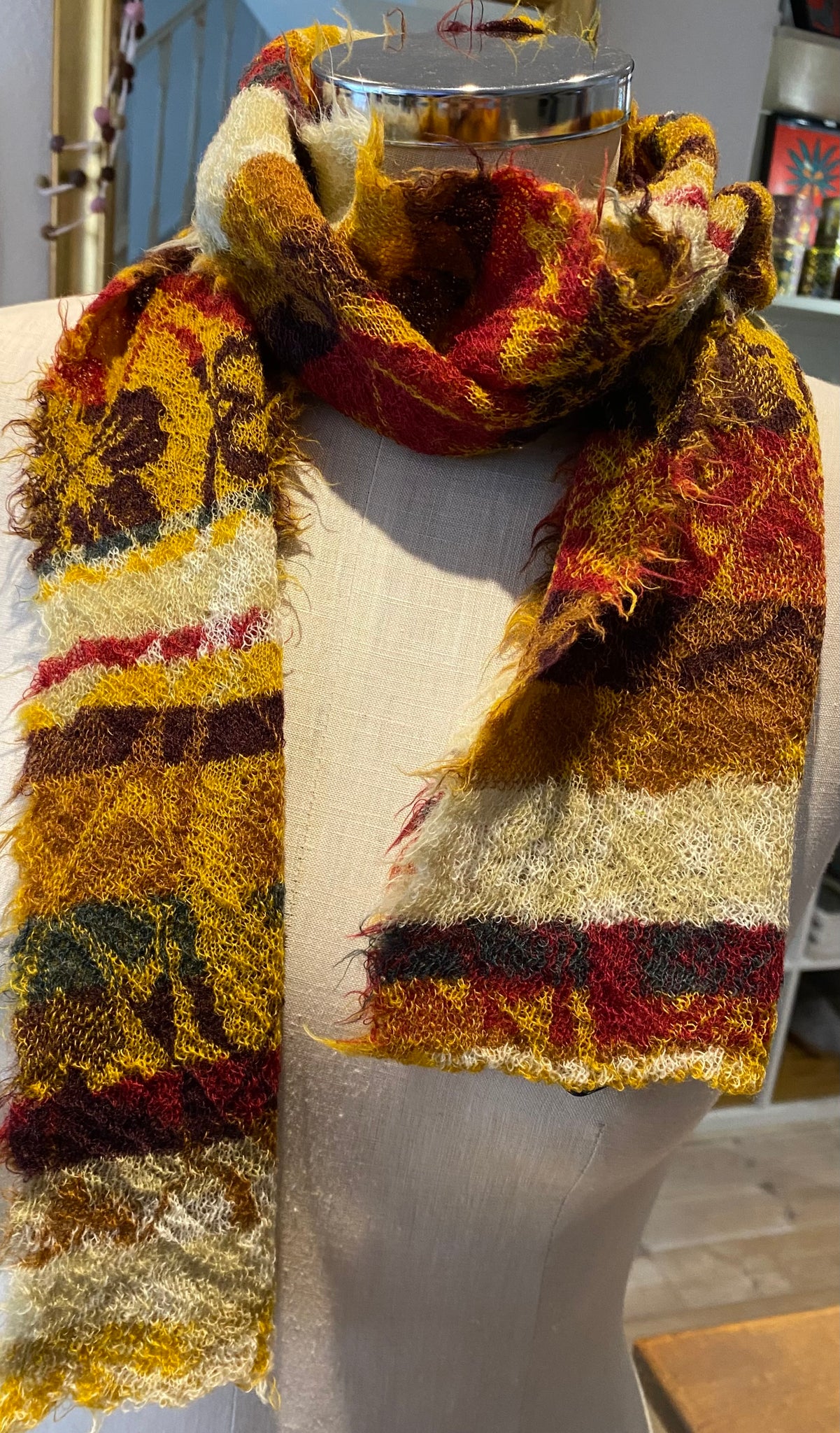 Japanese Pure Merino Wool Scarf in Yellow