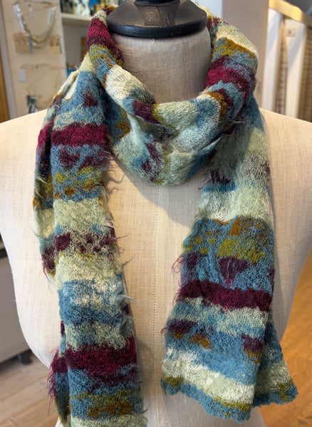 Japanese Pure Merino Wool Scarf Blue
