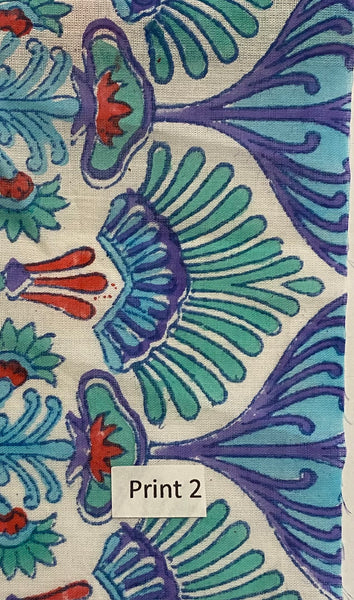 50 Panel Skirt Hand Block Printed Cotton in Various Colours