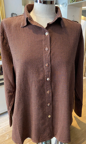 Crop Easy Shirt in Tandori Mini-Check
