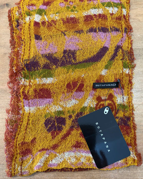 Japanese Pure Cotton Scarf in Yellow Multi