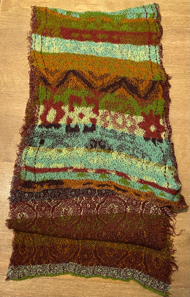 Japanese Pure Cotton Scarf in Green Multi