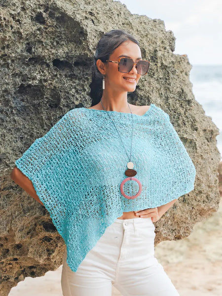 Knitted Popcorn Poncho