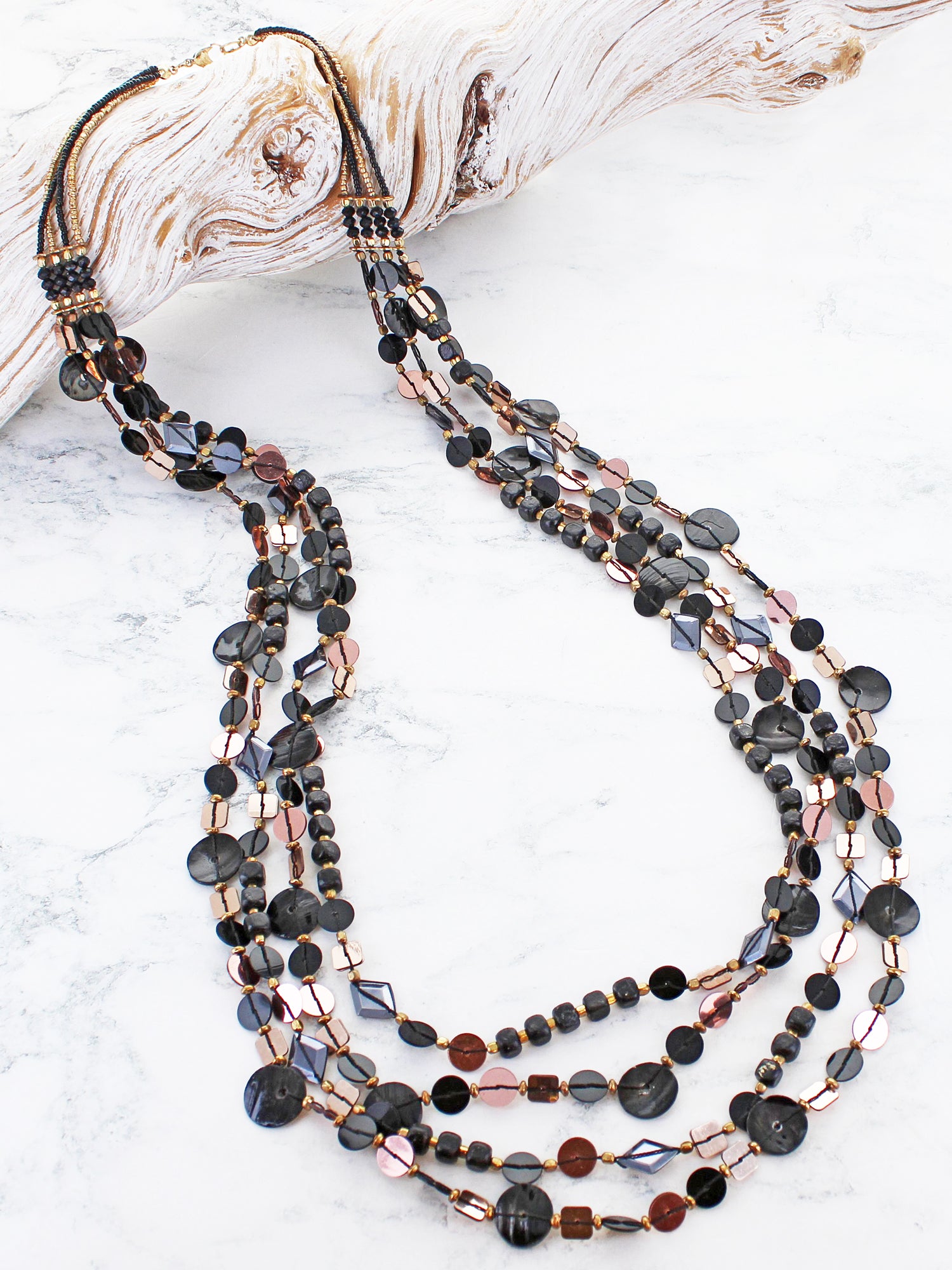 Long 4 Strand Sequin Necklace