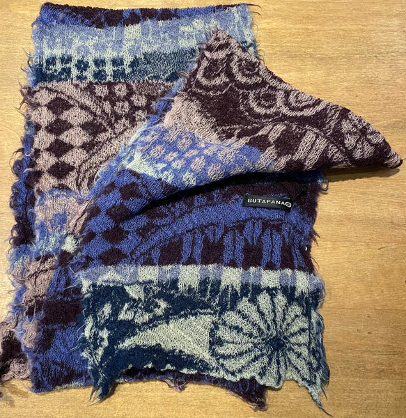 Japanese Pure Merino Wool Scarf in Navy