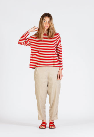 Buccia Striped Jumper in Ribes (Currant)