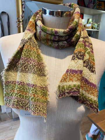 Japanese Pure Cotton Scarf in Beige Multi