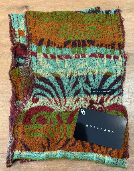 Japanese Pure Cotton Scarf in Green Multi