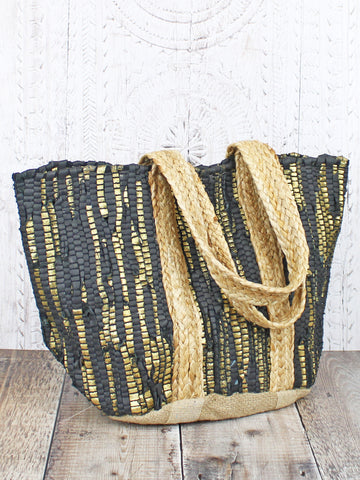 Upcycled Scrap Leather Tote - Various Colours