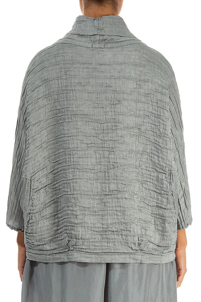 Crinkle Linen Silk Top in Blue Nova - see colour swatch