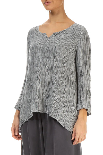 Top in Cherry Red and Silver/Black