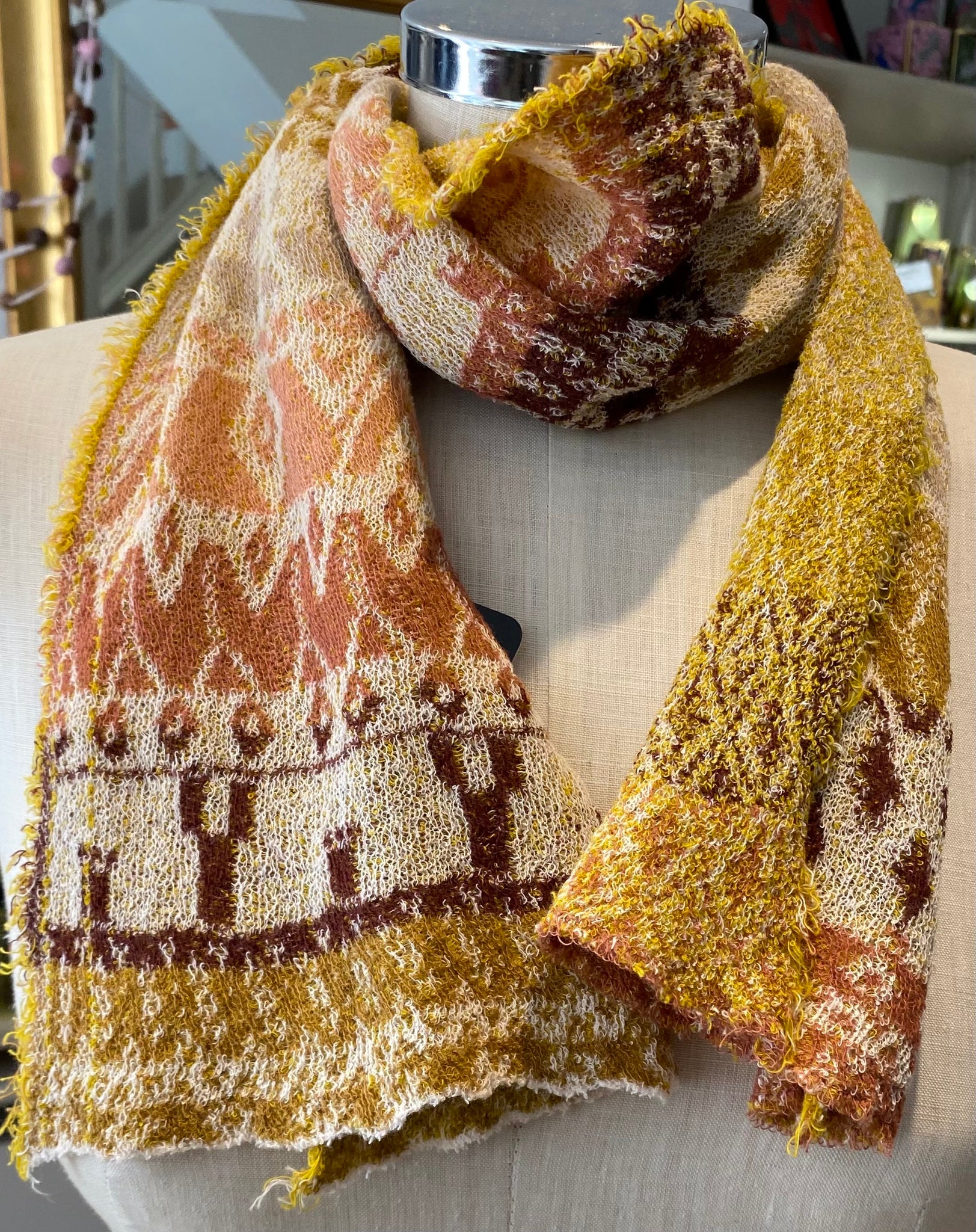Japanese Pure Cotton Scarf in Pink Multi