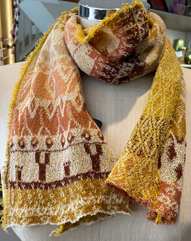 Japanese Pure Cotton Scarf in Pink Multi
