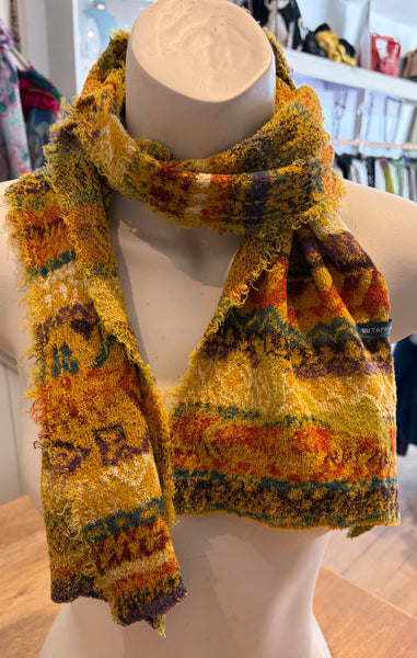 Japanese Pure Cotton Scarf in Yellow Multi